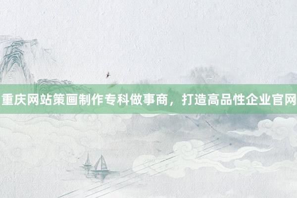 重庆网站策画制作专科做事商，打造高品性企业官网